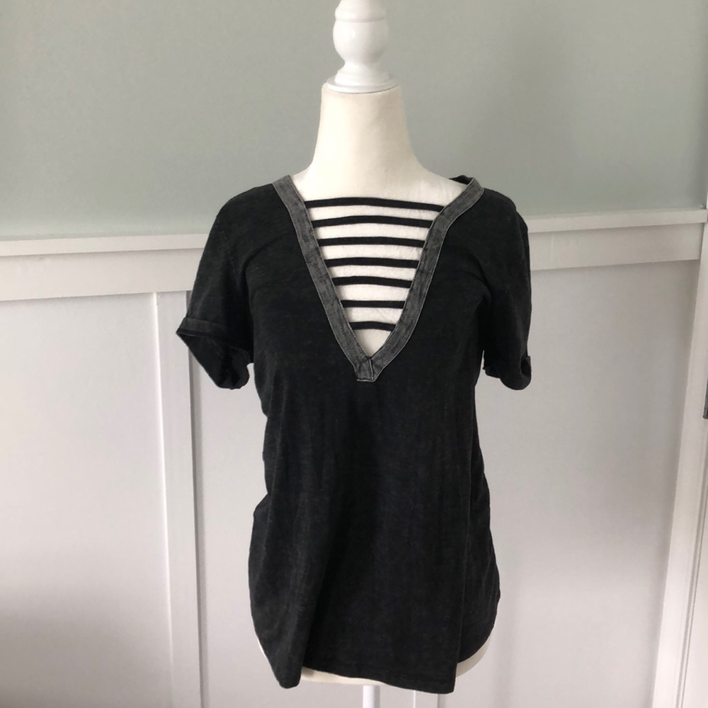 Love Riche soft dark grey shirt with front detail